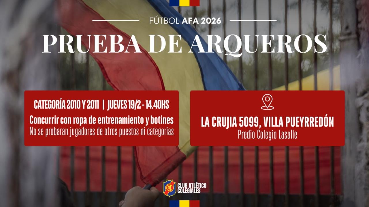 Llegan las pruebas infantiles 2026 al Club Atlético Colegiales